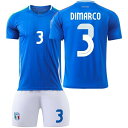 サッカーウェア 2425欧州カップイタリアサッカーユニフォーム14番キエーザ18バレラ3ディマルコユニフォームセット 大人 子供 半袖 セット