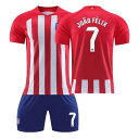 サッカーレプリカユニフォーム 23-24 アトレティコ・マドリードホーム サッカーウェア 背番号7/8/9 子供 大人 上下セット ユニフォームソックス付き