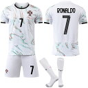 2025-26年 ポルトガル アウェイ サッカーシャツ 7番 C・ロナウド 8番 B・フェルナンデス ジョタ ホワイト 新作 セットアップ 子供用 / 大人用