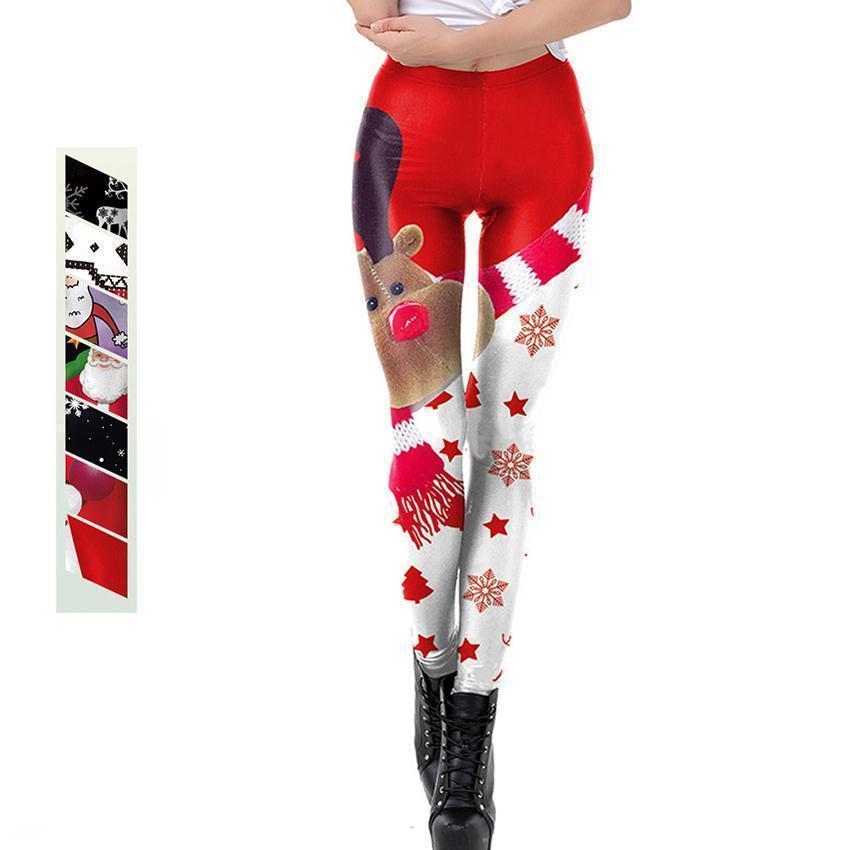 コスパ クリスマス レギンス ストレッチ プリント クリスマスツリー 薄手 スポーツ トレーニング 着痩..