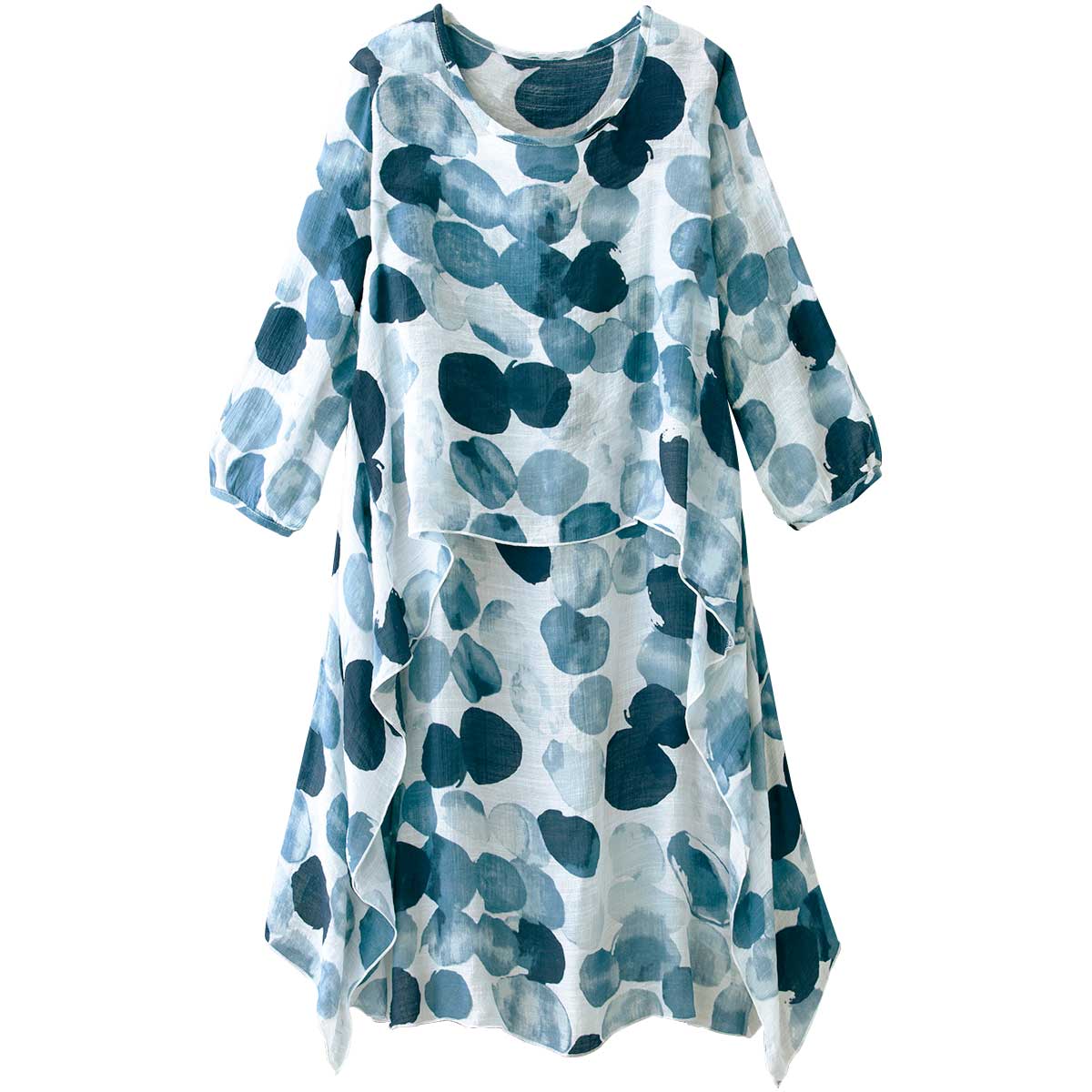 ゆったり水玉重ねチュニック【T】 テレビショッピング まるごと得だね市！から登場