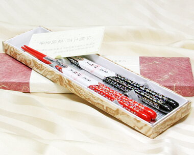 ＜山城風月膳＞▼鳳雪銀水晶 《食洗機対応》　若狭塗箸 『夫婦箸ギフト』のサムネイル