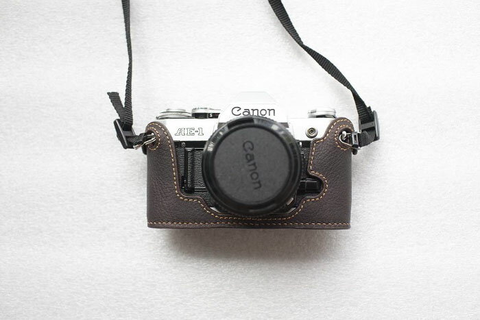 FunperCanonAE-1専用ブルタイプ本革ボディケースダークブラウン