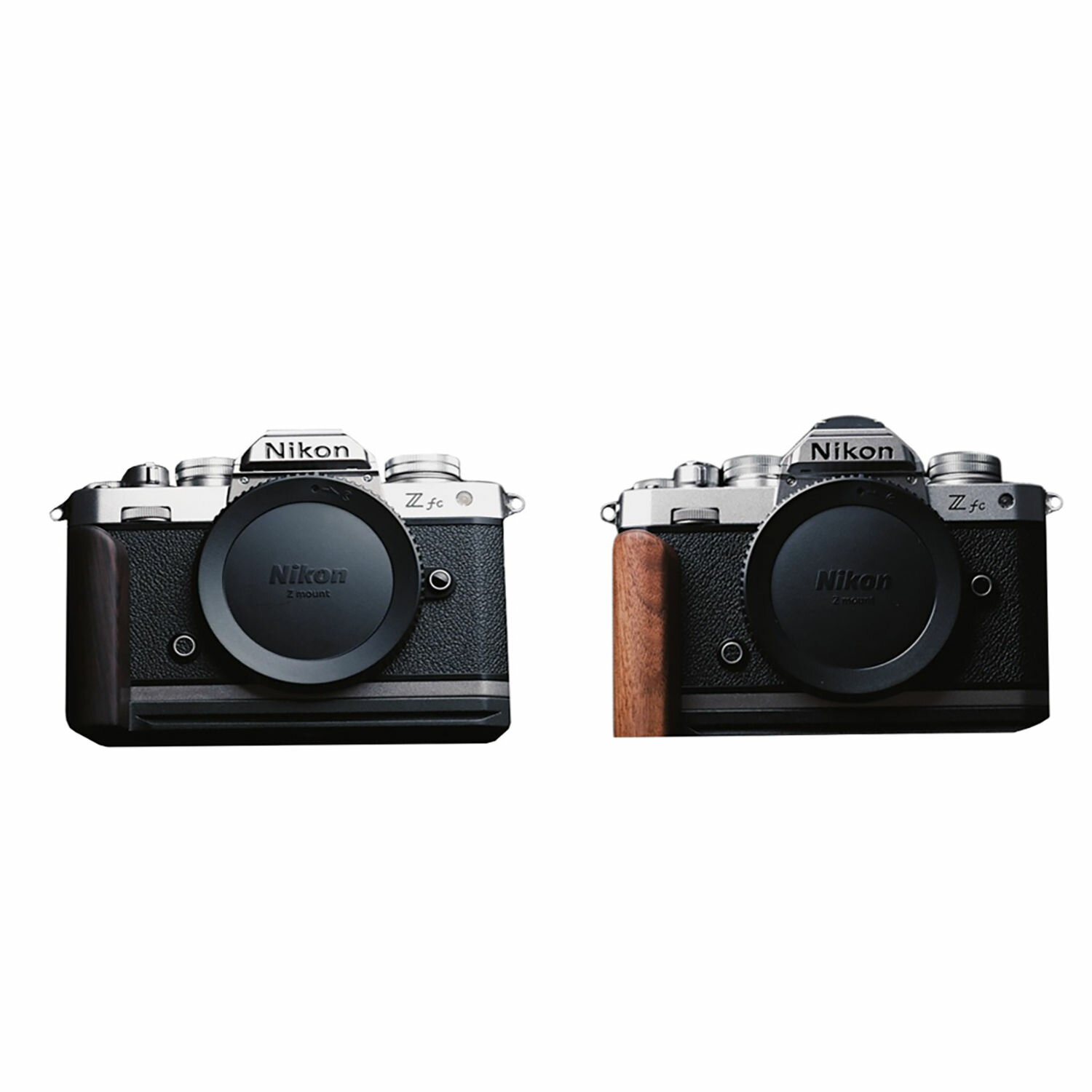 Nikon Zfc 専用 ハンドグリップメタル 檀木材 ハンドメイド ボディケース 用のハンドグリップです 高級手作り木質 互換 電池交換便利 底面開閉