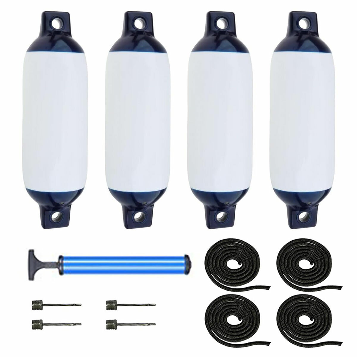 空気充填済 ボートフェンダー 4本セット ピース インフレータブルボートPVC抗衝突バレルマリンフェンダー ボートバンパー