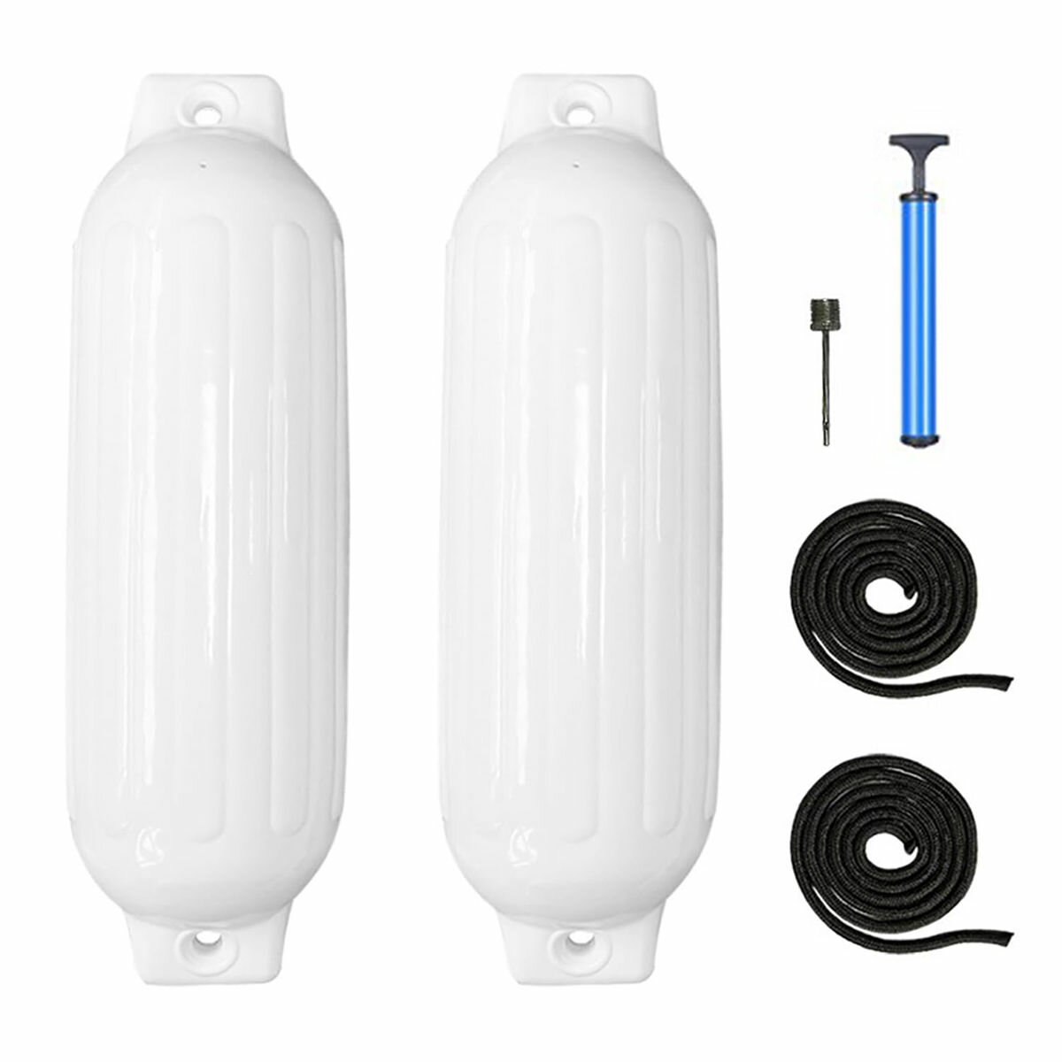 空気充填済 ボートフェンダー 2本セット ピース インフレータブルボートPVC抗衝突バレルマリンフェンダー ボートバンパー マリーナドックプロテクター保護船係留...