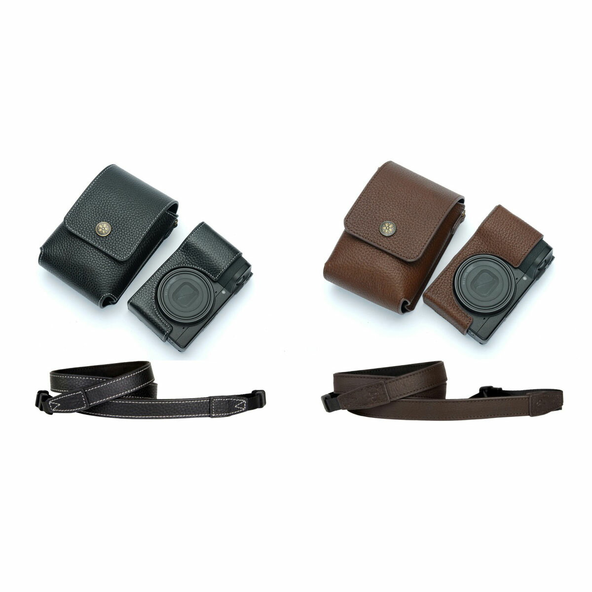乐天商城 - TP Original Ricoh GR4 専用 本革 ボディケース＋カバー +15カメラストラップ 本革 ボディケース ハーフカメラケース バッグ カバー 電池交換便利 底面開閉 手作り 専用対応カメラカバー