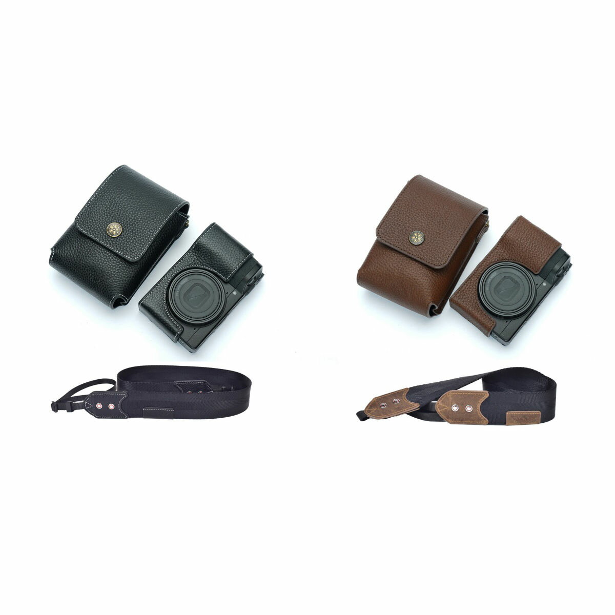 樂天商城 - TP Original Ricoh GR4 専用 本革 ボディケース＋カバー+Rカメラストラップ 本革 ボディケース ハーフカメラケース バッグ カバー 電池交換便利 底面開閉 手作り 専用対応カメラカバー