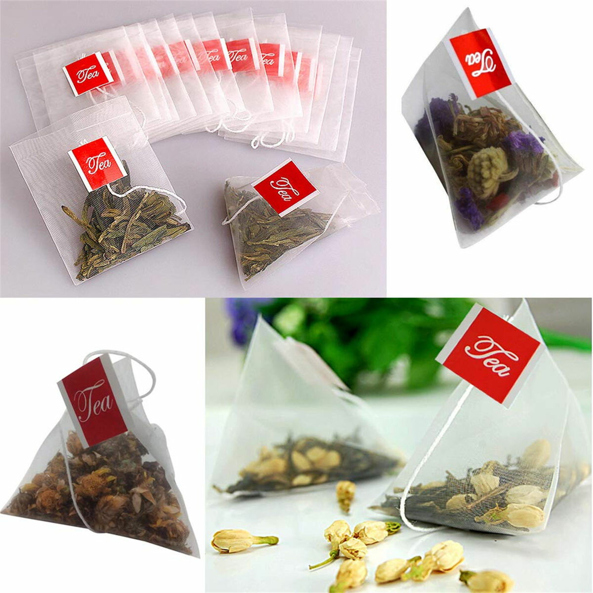 樂天商城 - お茶バッグ お茶出しバッグ 入ナイロン材食品レベル三角 空のお茶いれティーバッグピラミッド型葉袋 濾過袋