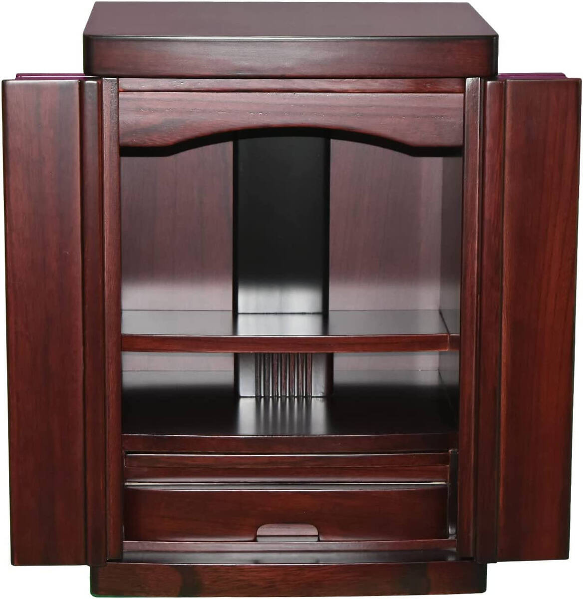 ミニ 仏壇 モダン·小型仏壇 15号 軽量 桐 幅32cm 奥25cm 高さ45cm 小さな仏壇 コンパクト おしゃれ 家具調 マンション 洋室 リビング【ライトブラウン】