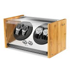 Watch winder ワインディングマシーン ウォッチワインダー 腕時計ケース 4本同時巻 日本製マブチモーター ナチュラル木目 磁化防止 一年保証期間 最新型