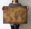 ポスター 世界地図/アンティーク アンティーク風!! オシャレ な 世界地図 ポスター インテリア や 骨董 に 似合う 宝の 地図 コスプレ 海賊 パイレーツ...