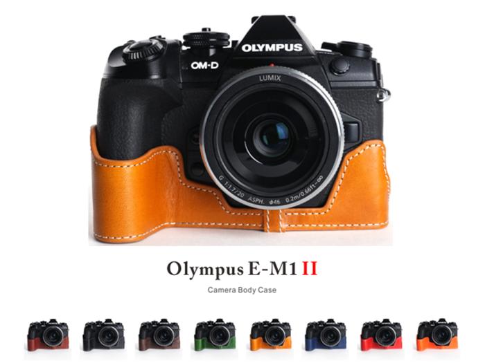 TP Original Olympus OM-D E-M1 Mark II 専用 ブルタイプ 本革 ボディケース TP Original/ティーピー オリジナル for OLYMPUS OM-D E-M1 MarkII オリンパス E-M1 マーク2用 本革カメラケース カラー：ブラック、ブラウン、グリーン、ネイビー、レッド 、オレンジ、イエロー、褐色、 サイズ:W125×H54×D57mm 重量:約38g ケースを装着したままSDカードの交換が可能です。 ケースを着用してSDカードを交換することができます。 ケースを装着したまま、液晶画面の可動が可能。ボディケースを取り外さなくても直接データケーブルを繋ぐことができ。 【シンプルデザイン】カメラを保護するだけでなくオシャレにドレスアップしてくれるのがTP Originalのカメラケース。シンプルなデザインでケースの底にはさりげなくTPのブランドロゴが刻印されています。 【カメラボディとケースをしっかり固定】ボディケースの底面にはネジが付属しているので、カメラの三脚穴でカメラボティとケースをしっかり固定できます。また、ネジには三脚穴がありますので、ハーフケースに装着したままでも、三脚・雲台等に装着可能です。 【素材には、牛革を使用】ケースはレザー(本革)を使用し仕上げています。内側は起毛生地となっており、大切なカメラを守り、衝撃を和らげます。 本革製品ですので、表面にシワ、スレ傷など革固有の特徴がある場合がございます。同じ製品でも使用者によって違った表情をみせ、使え込めば、徐徐に深みとつやを増し、どんどん味わい深くなっていきます。大切な方へのプレゼントなどにも最適です。