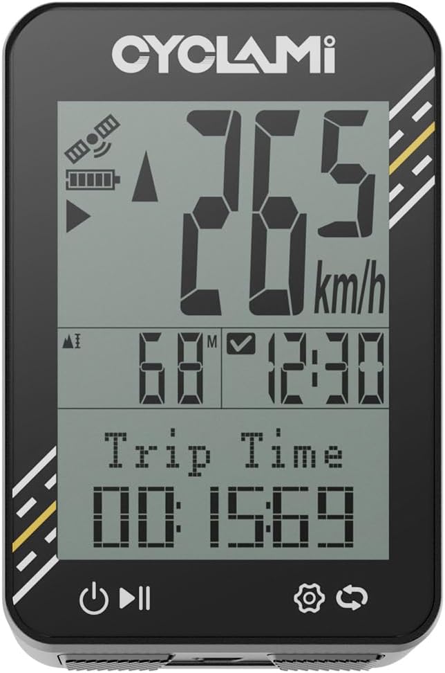 CYCLAMI サイクルコンピューター BKV-310 軽量50g QZSS/GPS/北斗対応 5衛星測位 自転車 サイコン ワイヤレス｜IPX7防水 2.4インチ自動バックライト 20時間駆動 自転車用走行データ記録（アプリに接続できません）