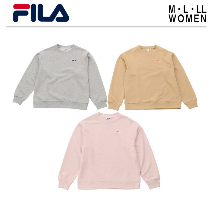 FILA フィラ プリントトレーナー | レディース スポーツウェア スポーツ ブランド カジュアル ベージュ ピンク モクグレー 長袖 秋 冬 かっこいい ストリート トレンド 人気 注目