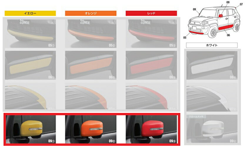 乐天商城 - SUZUKI【スズキ】XBEE【クロスビー】ドアミラーカバー（左右セット）MN71S 純正 用品 部品 パーツ アクセサリ オプション【宅配便 中サイズ】