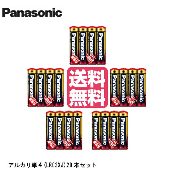 パナソニック アルカリ乾電池 単4形 LR03XJ 20本 バラ クリックポスト 送料無料 20本パック 10年保存可能 液漏れ防止製法 お買得パック 防災 電池式おもちゃ リモコン デジカメ 新生活 充電不要 すぐ使える 1000円 ポッキリ 台風 停電 避難 予備 地震 金パナ