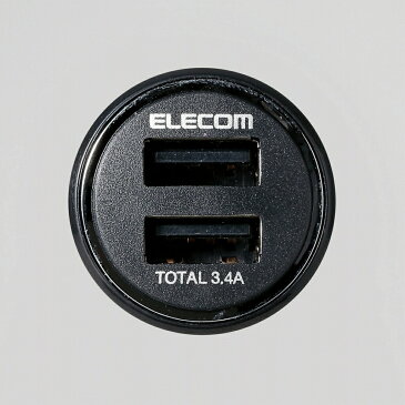 ELECOM(エレコム) 車載充電器(3.4A・2ポート・Type C付属) MPA-CCU09BKAndroid iPhone iPad 2台同時 車載充電器 最速充電 typec type-c タイプc コンパクト 5V 3.4A タブレット スマホ 高出力 持ち運び 家庭用コンセント USB ソケット