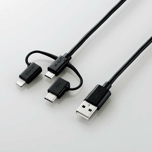 ELECOM(エレコム) 3in1スマートフォン用USBケーブル MPA-AMBLCAD12BK ELECOM(エレコム) 3in1スマートフォン用USBケーブル MPA-AMBLCAD12BK