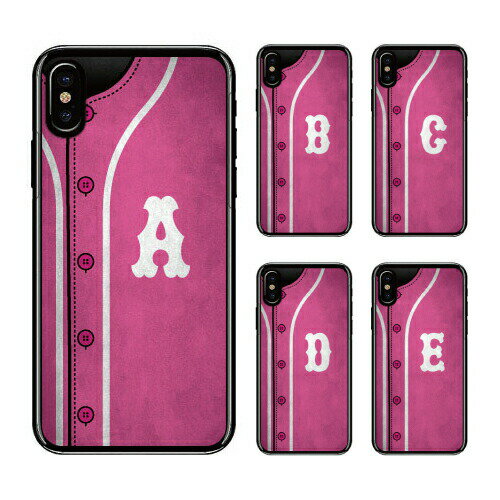 Rakuten - 【送料無料】【Cf LTD】 野球 オリジナル デザイン ピンク イニシャル アルファベット スマホケース ハードケース スマホカバー スマホケース アイフォン アンドロイド アクオス エクスペリア ギャラクシー アローズ ピクセル LG OPPO ゼンフォン ファーウェイドコモ au
