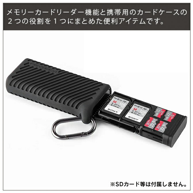 カードリーダー タイプC 高速カードリーダー内蔵ケース SD microSD メモリーカードリーダー カードケース 高速伝送 高速データ通信 USB3.1 イジェクトピン付属 312MB/s SDカード収納 PGYTECH P-GM-163 送料無料