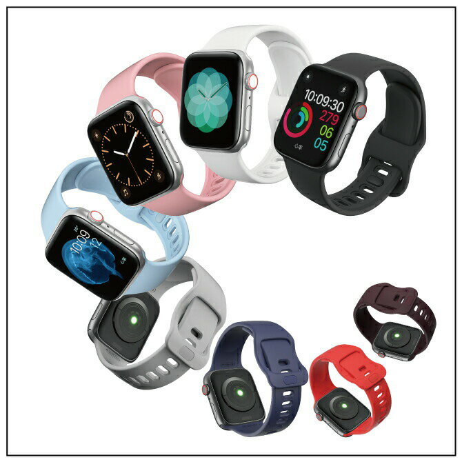 ●在庫限り特価●【2本セット】 Apple Watch アップルウォッチ Real liquid silicone with silicone button belt リアル リキッド シリコン with シリコン ボタン ベルト 軽量 丈夫 定番 シンプル オリジナル バンド 美しい 大人 メンズ 送料無料