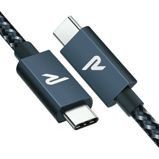 RAMPOW RAD02 1m Navy Type-C to Type-C USB 3.2 Gen2×2 Cable E-Mark 100W 20Gbps PD QC 5A 急速充電 高速充電 高速データ転送 スマホ スマートフォン iPad Pro MacBook Pro Nintendo Switch 送料無料