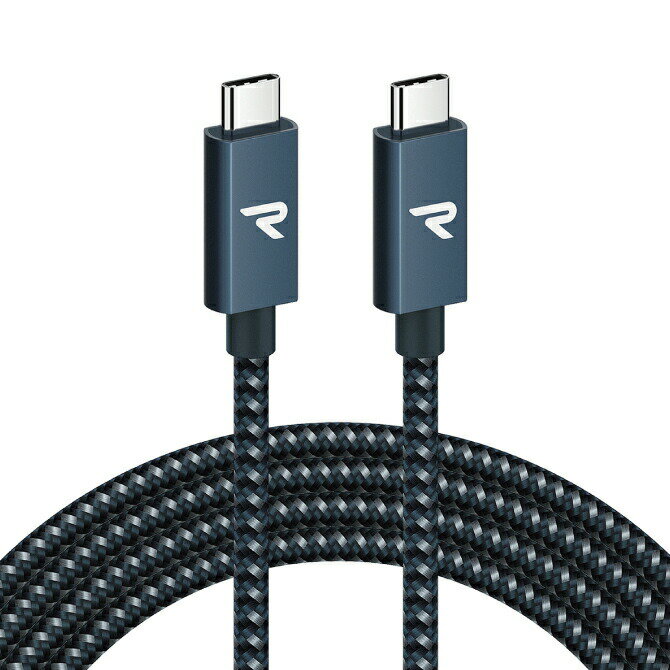 【2本セット】 RAMPOW RAD03 2m Navy Type-C to Type-C USB 3.1 Gen2 Cable 急速充電 高速充電 高速データ転送 10Gbps PD QC 5A スマホ スマートフォン iPad Pro MacBook Pro Nintendo Switch 送料無料