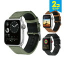 ●在庫限り特価●【2本セット】 Apple Watch アップルウォッチ Naylon with leather comb belt ナイロン with レザー...