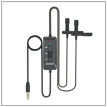 【送料無料】【MAMEN】【KM-D2 Pro】【Dual Omnidirectional Lavalier Mic】【デュアル 全指向性 小型マイク】【3.5mmジャック】【6.3mmジャック】【2人同時】【風防付き】【Vlog】インタビュー 動画 撮影 音声 録音 コンパクト 軽量 ピンマイク スマホ スマートフォン