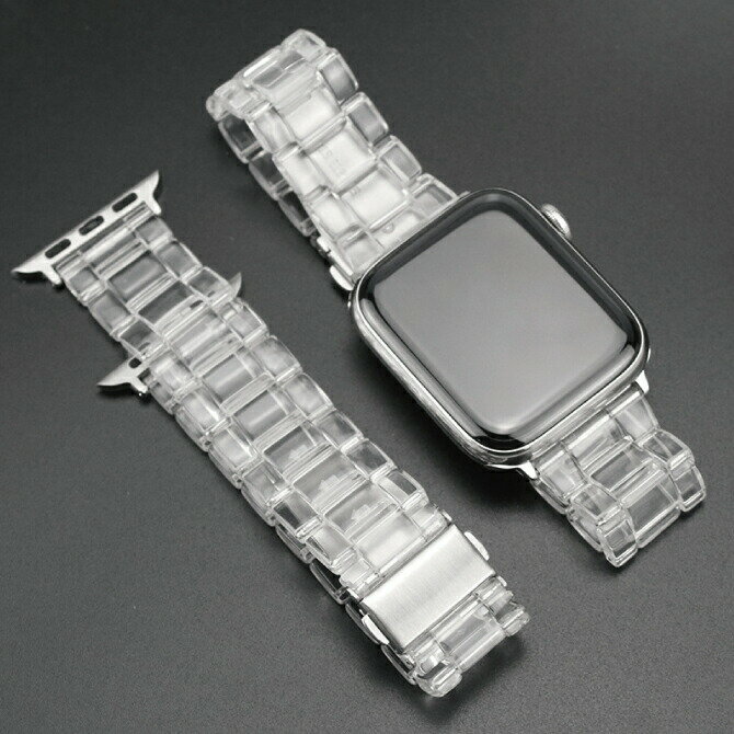 Apple Watch アップルウォッチ Transparent belt レジン ベルト アップルウォッチストラップ レジン 高級感 透明 トランスペアレント ..