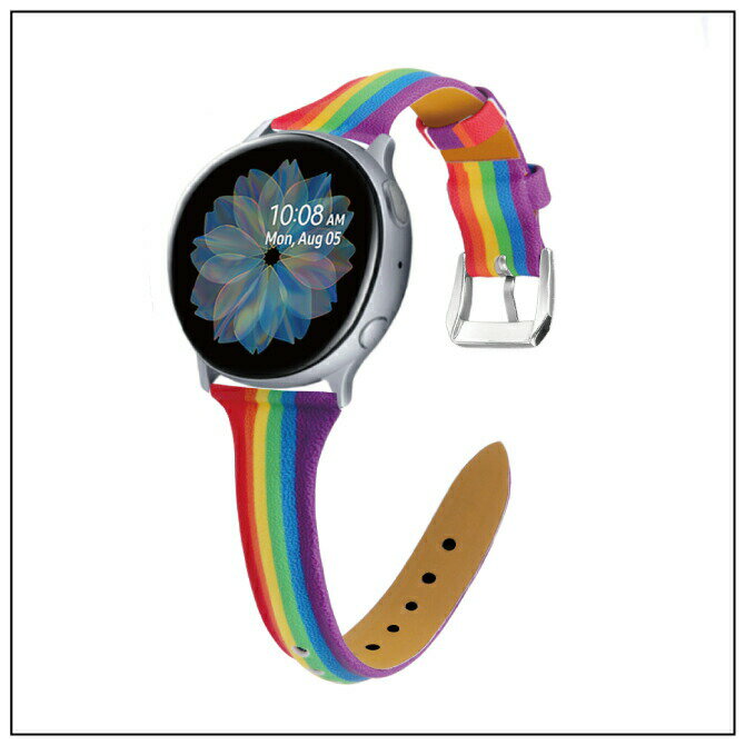 Rainbow leather belt レインボー レザー ベルト 20MM 22MM 本革 スマートウォッチ スマート時計 ベルト バンド Samsung サムスン Garmin ガーミン LG Huawei ハーウェイ Xiaomi Mobvoi 送料無料