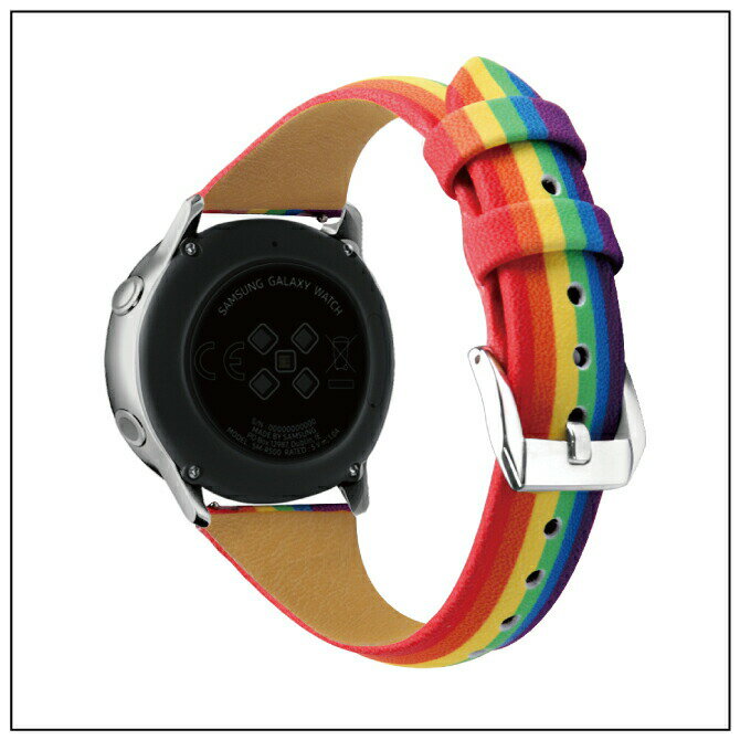 Rainbow leather belt レインボー レザー ベルト 20MM 22MM 本革 スマートウォッチ スマート時計 ベルト バンド Samsung サムスン Garmin ガーミン LG Huawei ハーウェイ Xiaomi Mobvoi 送料無料
