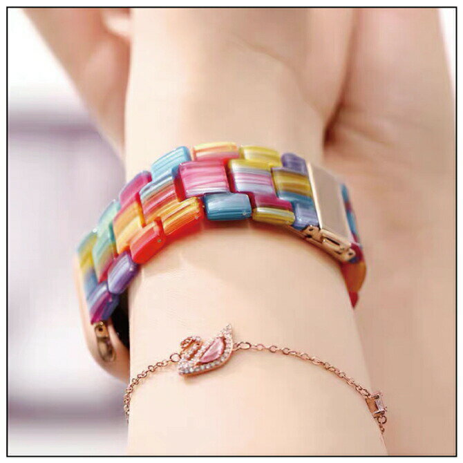 【2本セット】 SH201164 Resin reinbow belt レジンレインボーベルト 20mm バンド 22mm バンド 時計 ベルト 20mm 時計 ベルト 22mm 腕時計 ベルト 20mm 腕時計 ベルト 22mm スマートウォッチ バンド 2スマートウォッチ ベルト レジン 高級感 虹 レインボー 送料無料