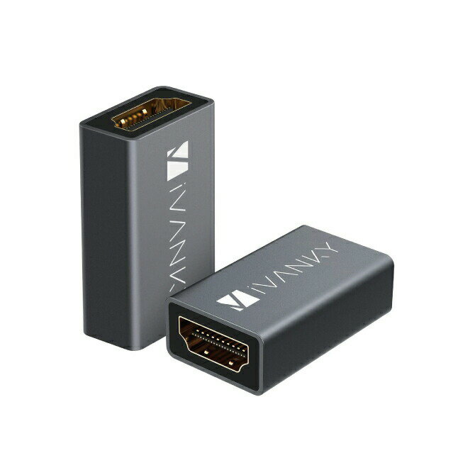 iVANKY VBH01 Gray Black 2個入り HDMI Straight through Repeater ストレートスルーリピーター 4K@60Hz HDMI 中継アダプター ミラーリング 複製 拡張モード 4K ARC HDR UHD HDCP オススメ 人気 便利グッズ 送料無料