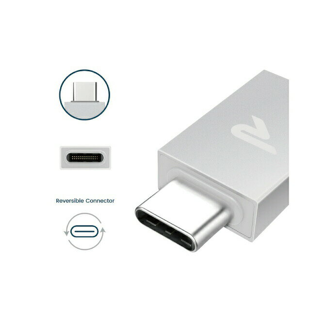 【2セット】 RAMPOW RCB07 Silver 2個セット Type-C to USB Female Adapter USB C to USB 3.0 Type-C to USB 3.0 3A USBC TypeC タイプC 外付けHDD USBメモリ マウス キーボード ゲームコントロール 送料無料