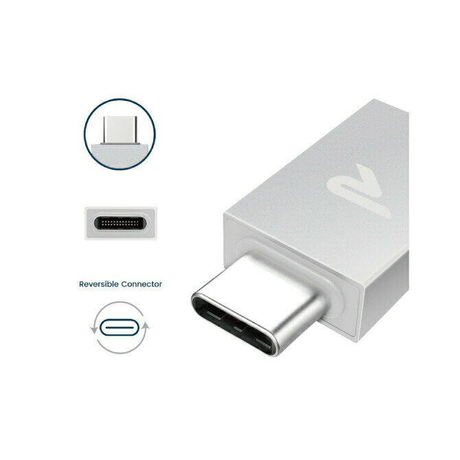 RAMPOW RCB07 Silver 2個セット Type-C to USB Female Adapter USB C to USB 3.0 Type-C to USB 3.0 3A USBC TypeC タイプC 外付けHDD USBメモリ マウス キーボード ゲームコントロール カードリーダー 接続 MacBook Pro 送料無料