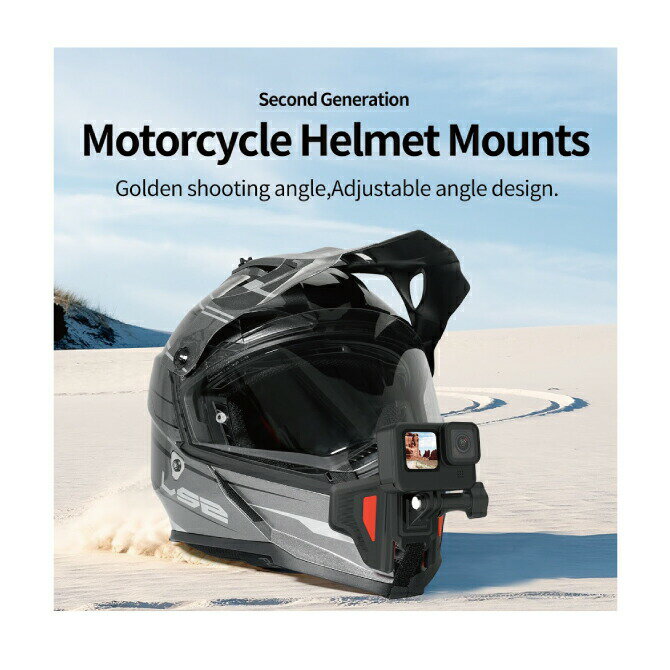 TELESIN GP-HBM-MT2 Motorcycle Helmet Strap Mount モーターサイクル ヘルメット ストラップ マウント GoPro ゴープロ アダプター アクションカメラ 手ぶら 撮影 取り付け 簡単 バイク オートバイ 自転車 スノーボード スキー スポーツ 設置 送料無料