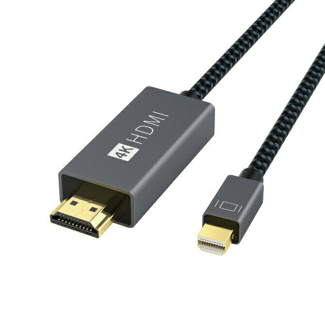 iVANKY VBB31 2m Grey Black 4K@60Hz Mini DisplayPort to HDMI Cable ミニ ディスプレイ to HDMI 変換 ケーブル MacOS Windows 人気 便利グッズ 送料無料