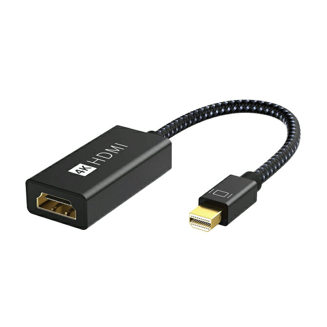 iVANKY VBL08 20cm Black Mini DisplayPort to HDMI Adapter ミニ ディスプレイポート to HDMI アダ...