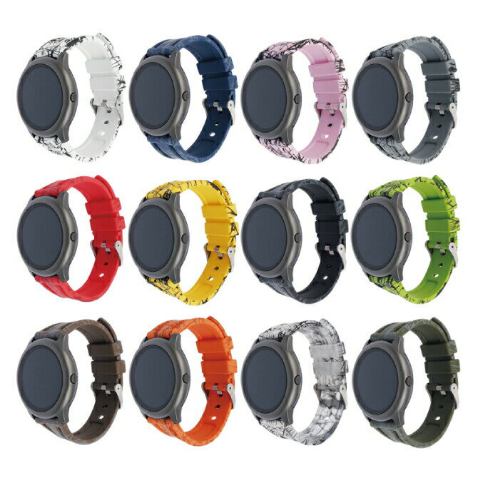 KGP3 Cracked Silicone Strap Silver buckle blet NbNh VR Xgbv Vo[ obN xg 22MM VR X}[gEHb` X}[gv xg oh Samsung TX Garmin K[~ 