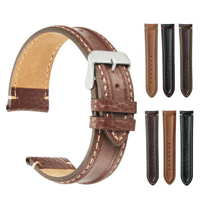20MM 22MM Double bone personalized leather belt 本革 スマートウォッチ スマート時計 ベルト バンド..