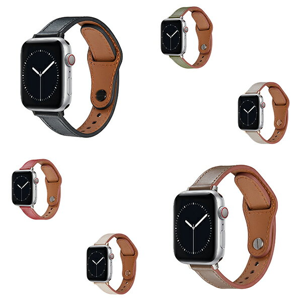 ROOX ピンバックルレザー 本革細身 for Apple Watch 38/40/41mm 送料無料 スポーツバンド 本革 人気 ス..