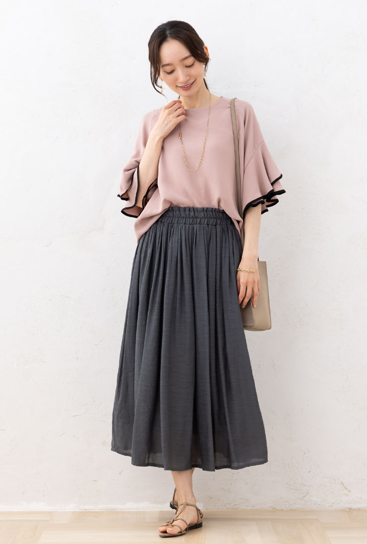 ブラウス レディース トップス 半袖 春 夏 秋 別注 ◆【メール便 送料無料06】【S〜LL】ポーラ UV 配色 レイヤード フレア 五分袖 ブラウス【エコ包装】[bl][ オフィス カジュアル ビジネス ママ 大きいサイズ 小さいサイズ お出かけ 半袖 ][dm] - Image 2