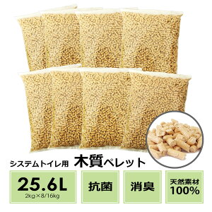 【猫砂 システムトイレ 木質 ペレット 25.6L (2kg×8袋 / 16kg) 】システムトイレ用 崩れる猫砂 ネコ砂 大容量 トイレ 脱臭 消臭 多頭飼い ホワイトペレット 木材 燃やせる 木材 アカマツ パインウッド あす楽 まとめ買い 岩国再生エネルギー