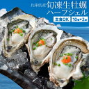 牡蠣 旬凍 生牡蠣 ハーフシェル 20個(10個×2袋) 生食可 送料無料 殻剥き不要 海鮮バーベキュー 牡蛎