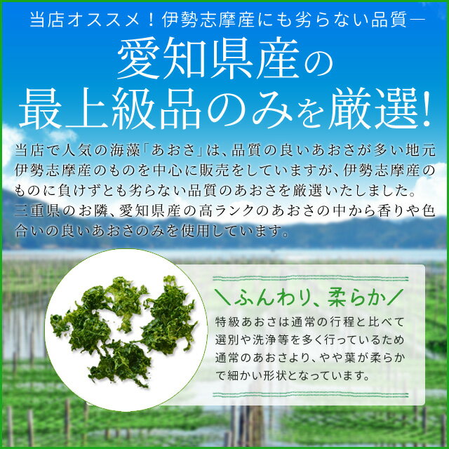 特級あおさのり 100g 愛知県産 メール便送料無料 アオサ海苔 海藻 チャック付袋入 NP Sサーチ