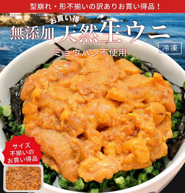 うに 不揃い 100g×1 ウニ お買得品 天然 冷凍 生 刺身 雲丹 ミョウバン不使用 無添加 海鮮丼 isesimatokusan-10002018 伊勢鳥羽志摩特産横丁 サンプル画像2