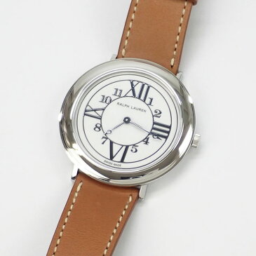 【中古】【辛口評価】【SAランク】RALPH LAUREN ラルフ ローレン RL888 38mm RLR0190700 ブラウンレザー ホワイト文字盤