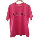 CELINE セリーヌ プリントルーズ Tシャツ トップス 2X681671Q.24CB コットン100 % ラズベリーピンク Sサイズ レディース メンズ